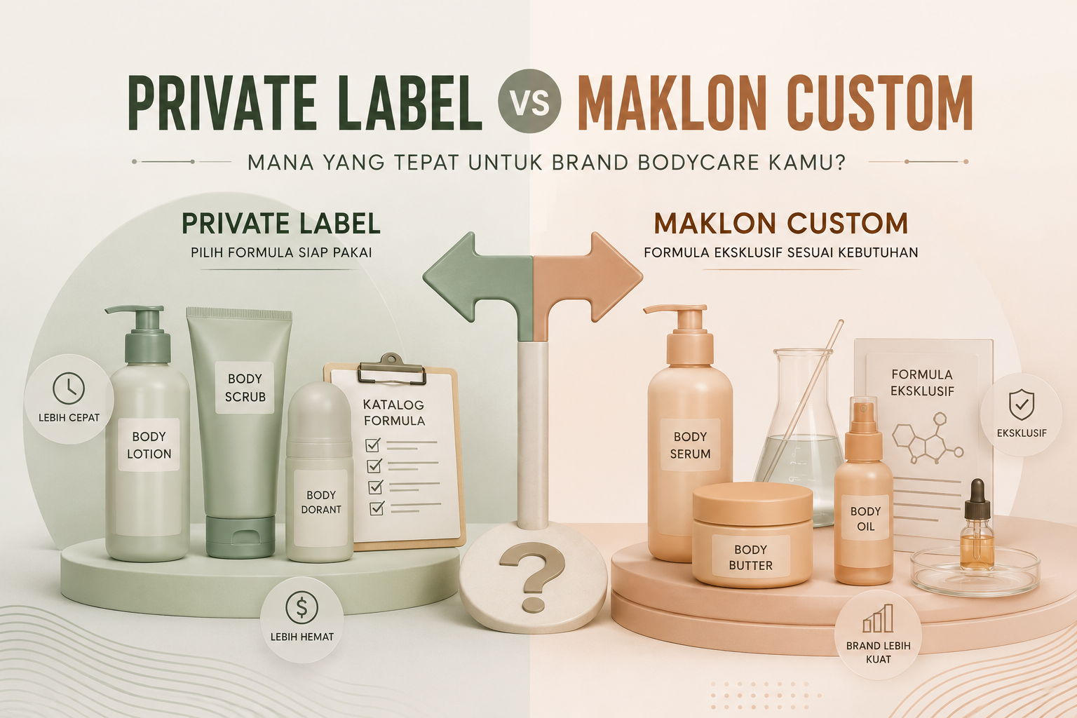 Private Label Bodycare vs Maklon Custom Mana yang Tepat untuk Brand Kamu ?